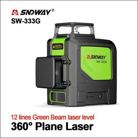 SNDWAY SW-333G 360° önbeálló 3D forgólézeres szintező (zöld lézer)